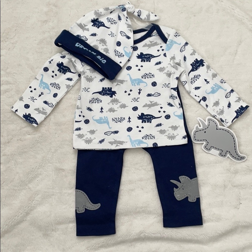 New 3 PIECE Bundle Dinosaurs- baby 6-9 months